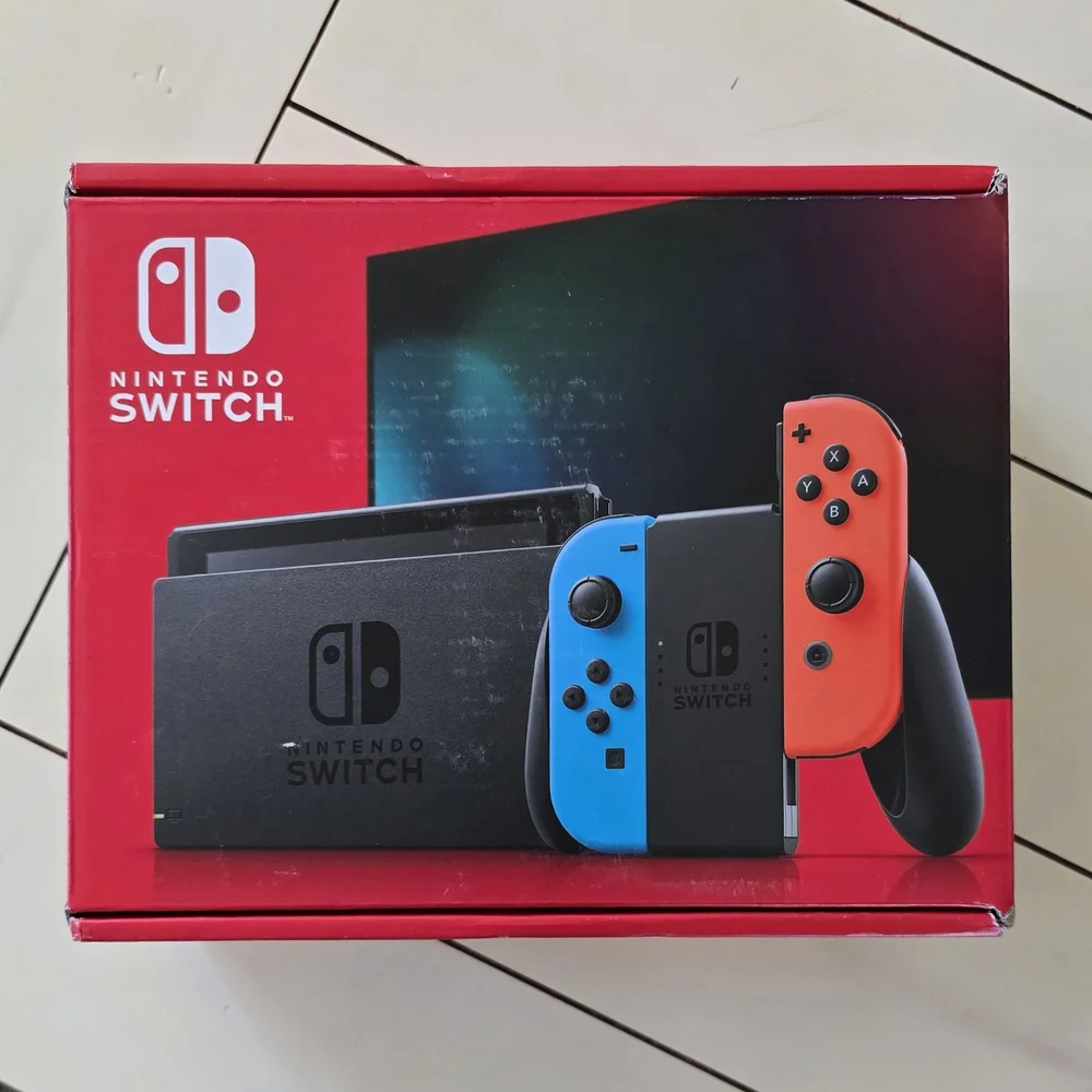 Nintendo Switch Console with Neon Blue & Neon Red Joy-Con